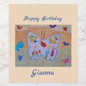 Butterfly Dreaming Wine Labels Weinetikett (Einzelnes Label)