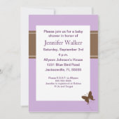 Butterfly Dreams Baby Dusche - Lila Einladung (Vorderseite)