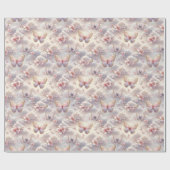 Butterfly Dreams Baby Shower Girl Wrapping Paper Geschenkpapier (Flach)