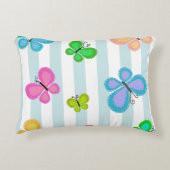 Butterfly Dreams Blue Stripe Dekokissen (Vorderseite)