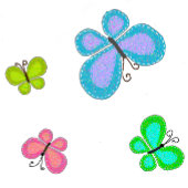 Butterfly Dreams Blue Stripe Dekokissen