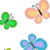 Butterfly Dreams Blue Stripe Dekokissen