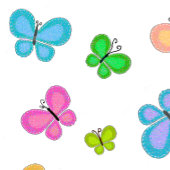 Butterfly Dreams Blue Stripe Kissen