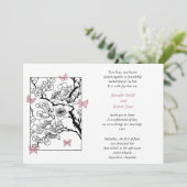 Butterfly Dreams Dusty Rose Hochzeit Einladung (Stehend Vorderseite)