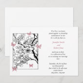 Butterfly Dreams Dusty Rose Hochzeit Einladung (Vorne/Hinten)