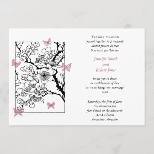 Butterfly Dreams Dusty Rose Hochzeit Einladung