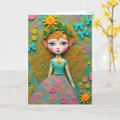 Butterfly Dreams Elf Jeder Anlässe Leere Innen Karte (Gelbe Blume)