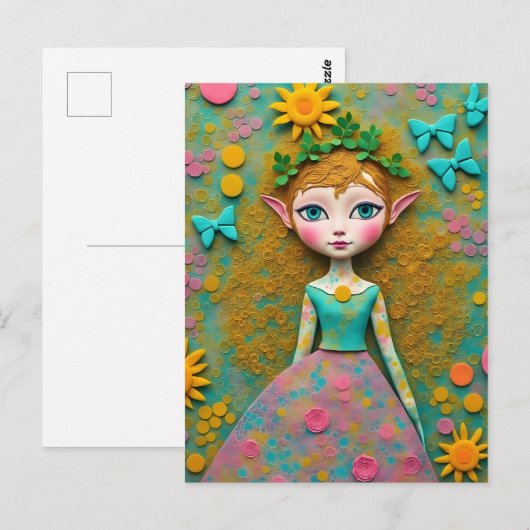 Butterfly Dreams Elf Postkarte (Vorne/Hinten)