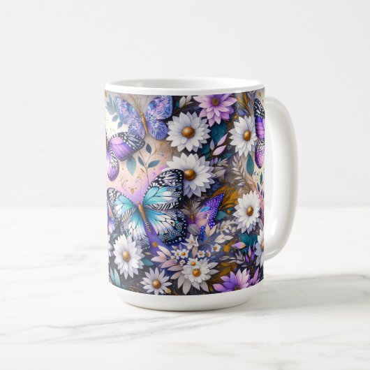 Butterfly Dreams Floral Kaffeetasse (VorderseiteRechts)