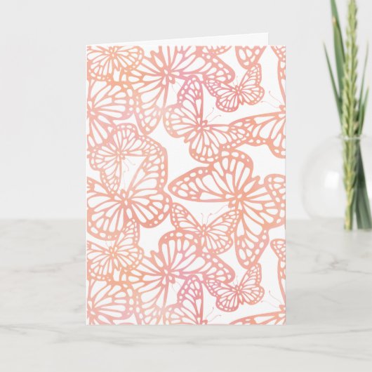 Butterfly Dreams (Peach) Leere Karte (Vorderseite)