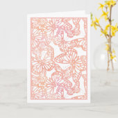 Butterfly Dreams (Peach) Leere Karte (Gelbe Blume)