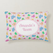 Butterfly Dreams Personalized Pink Stripe  Dekokissen (Vorderseite)