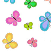 Butterfly Dreams Personalized Yellow White Stripe  Lendenkissen