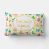 Butterfly Dreams Personalized Yellow White Stripe  Lendenkissen (Vorderseite)