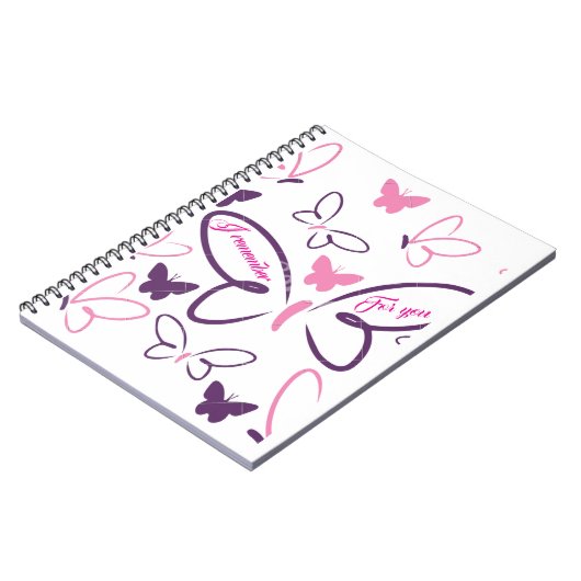 Butterfly Dreams Spiralnotebook - "Ich erinnere mi Notizblock (Linke Seite)