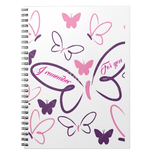 Butterfly Dreams Spiralnotebook - "Ich erinnere mi Notizblock (Vorderseite)