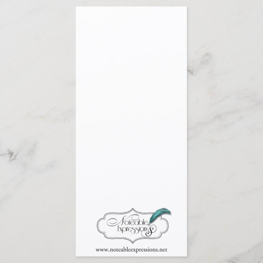 Butterfly Dreams: Violet Wedding Menu Menükarte (Rückseite)