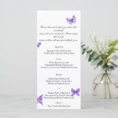Butterfly Dreams: Violet Wedding Menu Menükarte (Stehend Vorderseite)