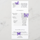 Butterfly Dreams: Violet Wedding Program Programm (Rückseite)