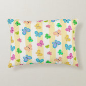 Butterfly Dreams Yellow White Stripe Dekokissen (Vorderseite)