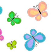 Butterfly Dreams Yellow White Stripe Dekokissen