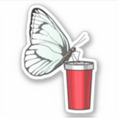 Butterfly Drink Tasse Aufkleber (Vorderseite)