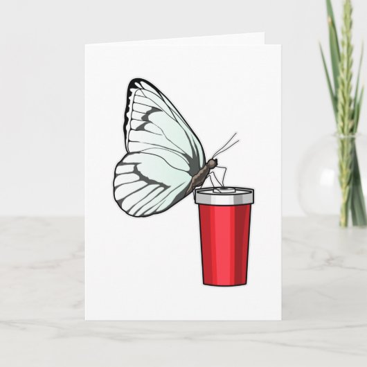 Butterfly Drink Tasse Karte (Vorderseite)