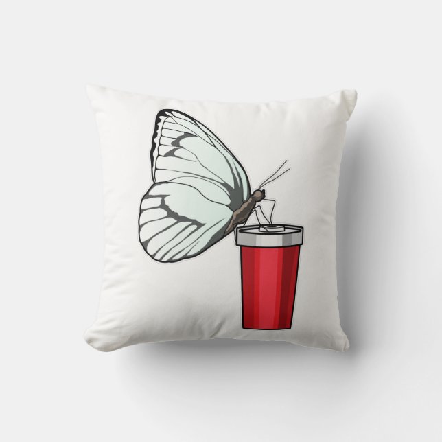 Butterfly Drink Tasse Kissen (Vorderseite)