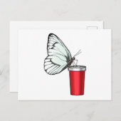 Butterfly Drink Tasse Postkarte (Vorne/Hinten)