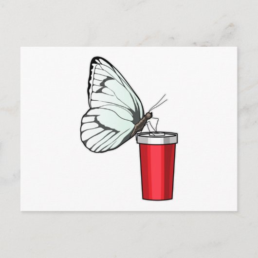 Butterfly Drink Tasse Postkarte (Vorderseite)