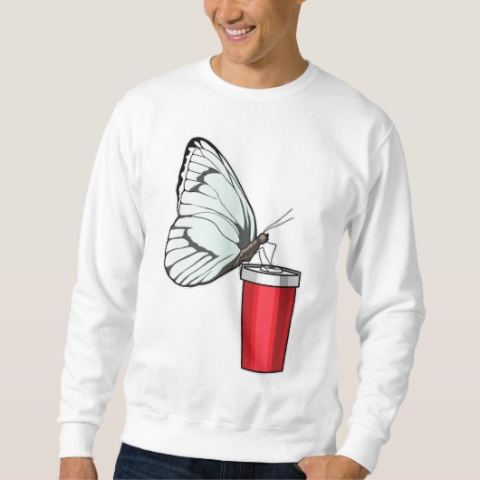 Butterfly Drink Tasse Sweatshirt (Vorderseite)