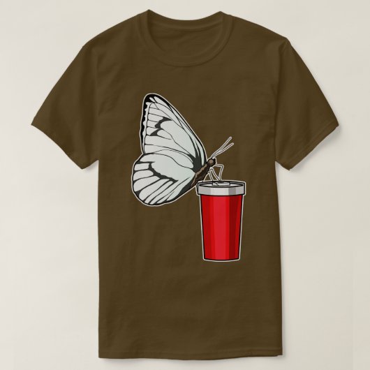 Butterfly Drink Tasse T-Shirt (Design vorne)