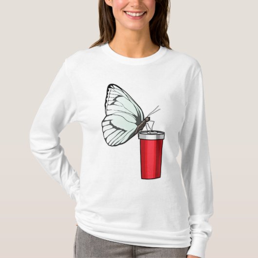 Butterfly Drink Tasse T-Shirt (Vorderseite)
