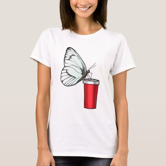 Butterfly Drink Tasse T-Shirt (Vorderseite)