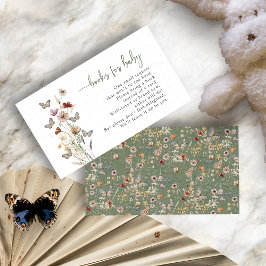 Butterfly Dusty Green Books for Baby Begleitkarte