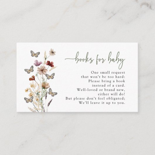 Butterfly Dusty Green Books for Baby Begleitkarte (Vorderseite)