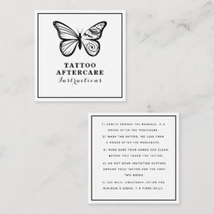 Butterfly & Earths Tattoo Aftercare Instructions Quadratische Visitenkarte