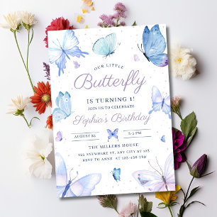 Butterfly Einladung am Geburtstag, Mädchen 1. Schm