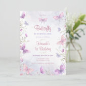 Butterfly Einladung Butterfly Geburtstag Einladung (Stehend Vorderseite)