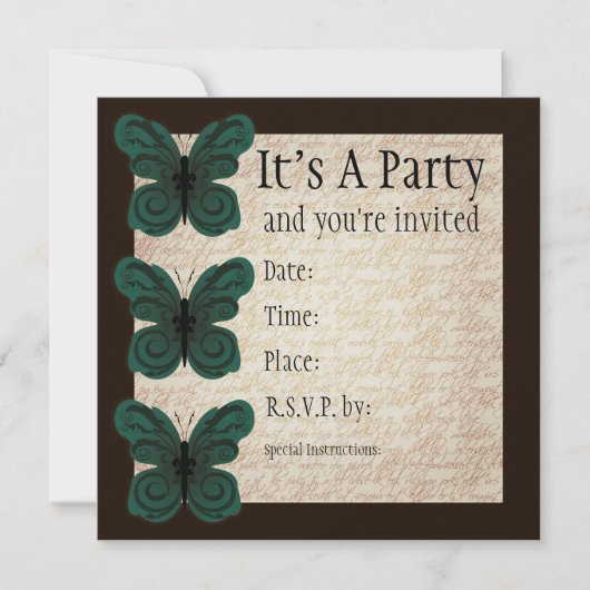 Butterfly-Einladung Einladung (Vorderseite)