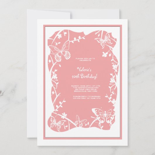 Butterfly-Einladung Einladung (Vorderseite)