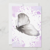 Butterfly-Einladung, Erster Geburtstag, Lila Einladung (Rückseite)