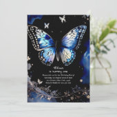 Butterfly Einladung zum ersten Geburtstag (Stehend Vorderseite)