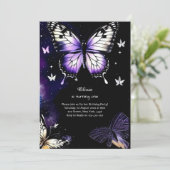 Butterfly Einladung zum ersten Geburtstag (Stehend Vorderseite)