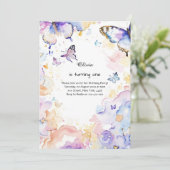 Butterfly Einladung zum ersten Geburtstag (Stehend Vorderseite)