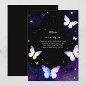 Butterfly Einladung zum ersten Geburtstag (Vorne/Hinten)
