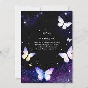 Butterfly Einladung zum ersten Geburtstag