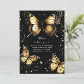 Butterfly Einladung zum ersten Geburtstag (Stehend Vorderseite)