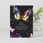 Butterfly Einladung zum ersten Geburtstag (Stehend Vorderseite)