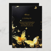 Butterfly Einladung zum ersten Geburtstag (Vorne/Hinten)